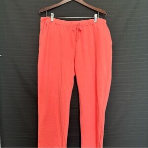 Seed to Style Organic Cotton drawstring pull on Pants Coral women’s size  L